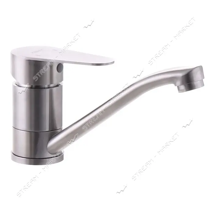 Смеситель для кухни Zerix ASA-004 короткий 15см нержавейка SUS304