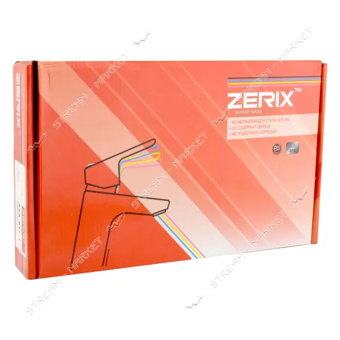 Смеситель для кухни Zerix ASA-011-1 ухо нержавейка SUS304