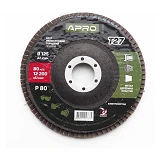 Круг лепестковый торцевой Apro 830455 Р80 прямой 125мм Т27