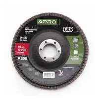 Круг лепестковый торцевой Apro 830469 Р220 конус 125мм Т29                                          