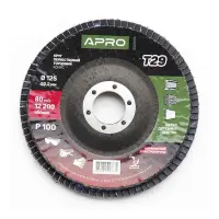 Круг пелюстковий торцевий цирконієвий Apro 830476 Р100 конус 125мм Т29                              