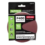 Круг шліфувальний без отворів Apro 828013 на липучці 125мм P400 10шт