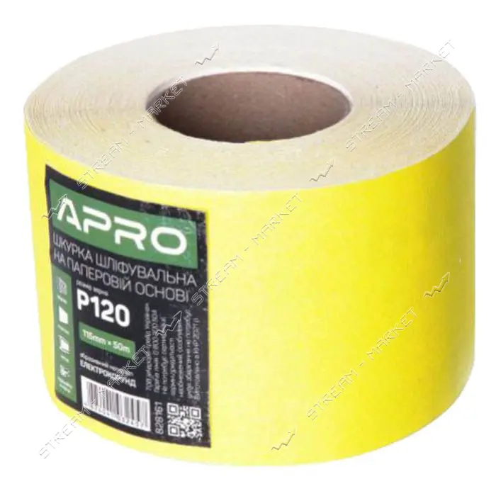 Бумага шлифовальная рулон Apro 828161 115мм x 50м P120