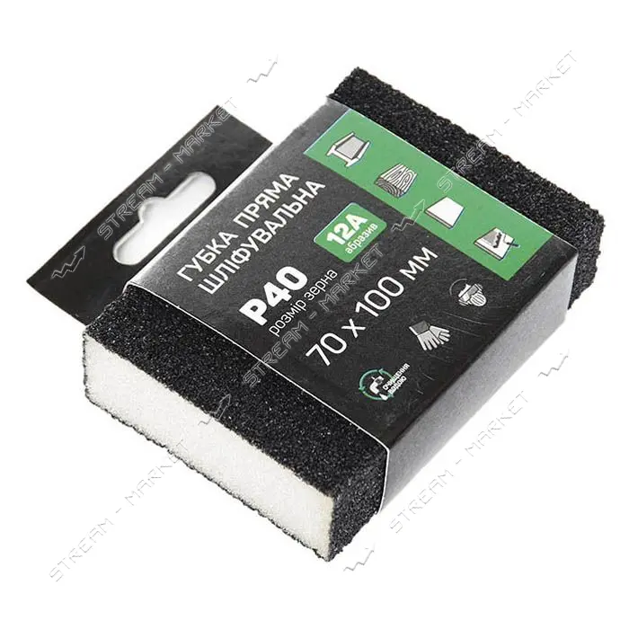Губка шлифовальная четырехсторонняя прямая Apro 828090 P40                                          