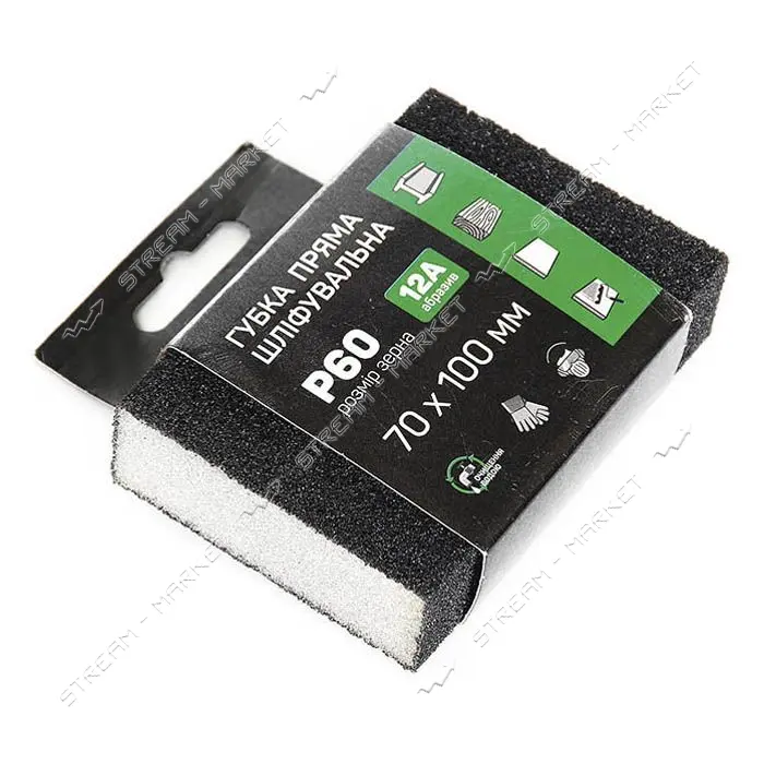 Губка шлифовальная четырехсторонняя прямая Apro 828091 P60                                          