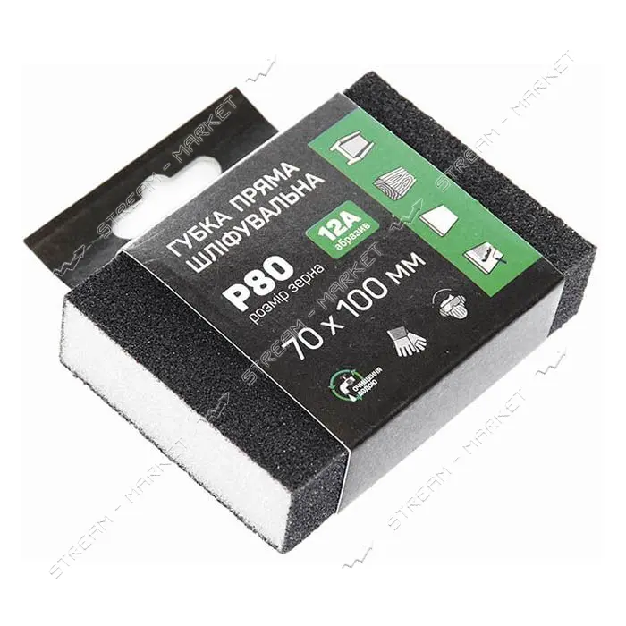 Губка шлифовальная четырехсторонняя прямая Apro 828092 P80