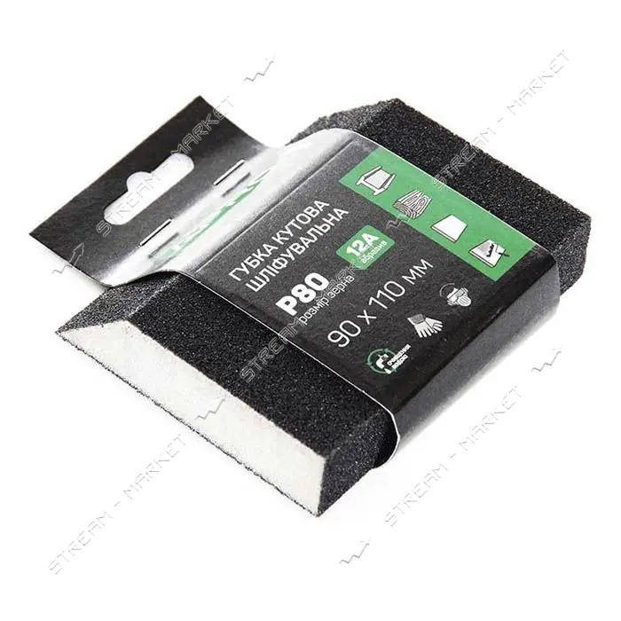 Губка шлифовальная четырехсторонняя угловая Apro 828107 P80
