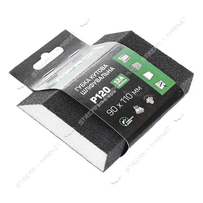 Губка шлифовальная четырехсторонняя угловая Apro 828109 P120                                        