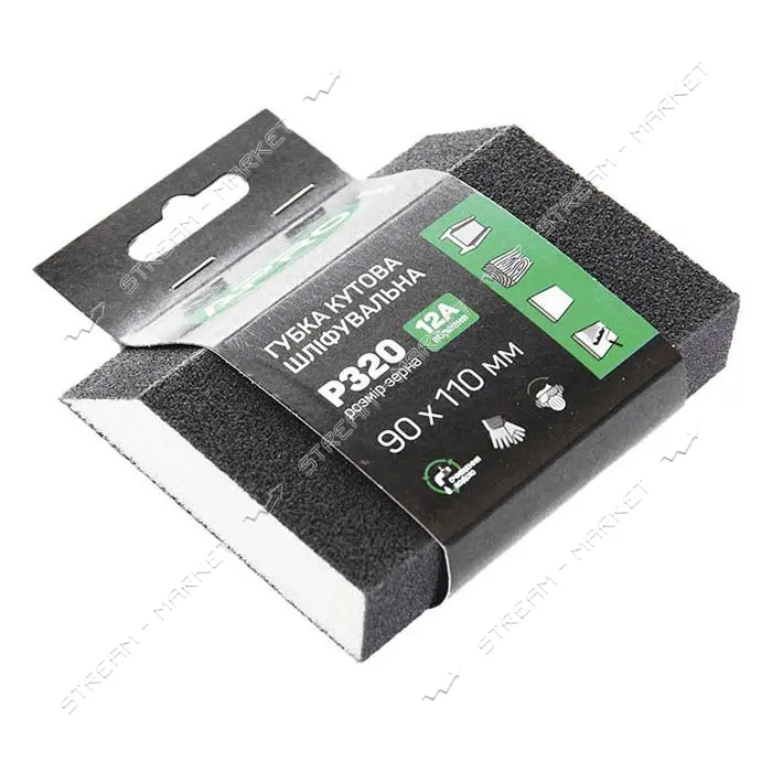Губка шлифовальная четырехсторонняя угловая Apro 828115 P320