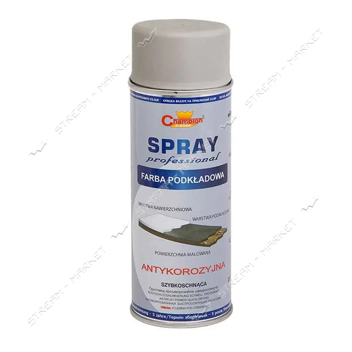 Краска аэрозольная Champion RAL 7040 400мл грунт серый