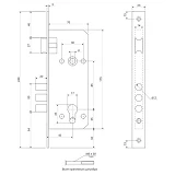 Корпус врезного замка APECS 1700-S