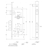 Корпус врезного замка Apecs 2600-G with BP с отв. планкой