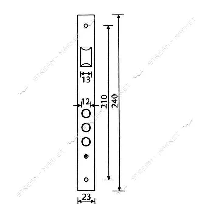 Замок врезной Avers 2226/70 G/Gm ключ матовое золото