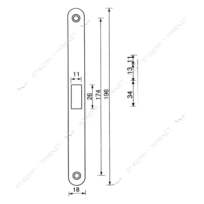Защелка Apecs ML 5300 P-WC-АВ пластиковый язычок бронза