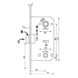 Защелка Apecs ML 5300-P-WC-S пластиковый язычок cатин