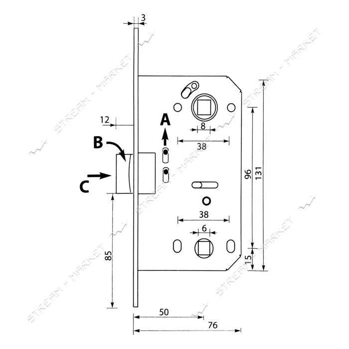 Защелка Apecs ML 5300-P-WC-S пластиковый язычок cатин