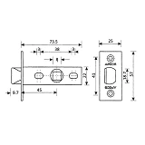 Защелка Apecs 5400-P-AB с пластиковым язычком бронза                                                