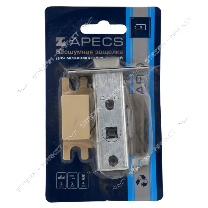 Защелка Apecs 5400-P-G с пластиковым язычком золото