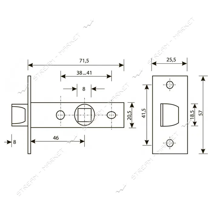 Защелка Apecs 5400-CR хром                                                                          