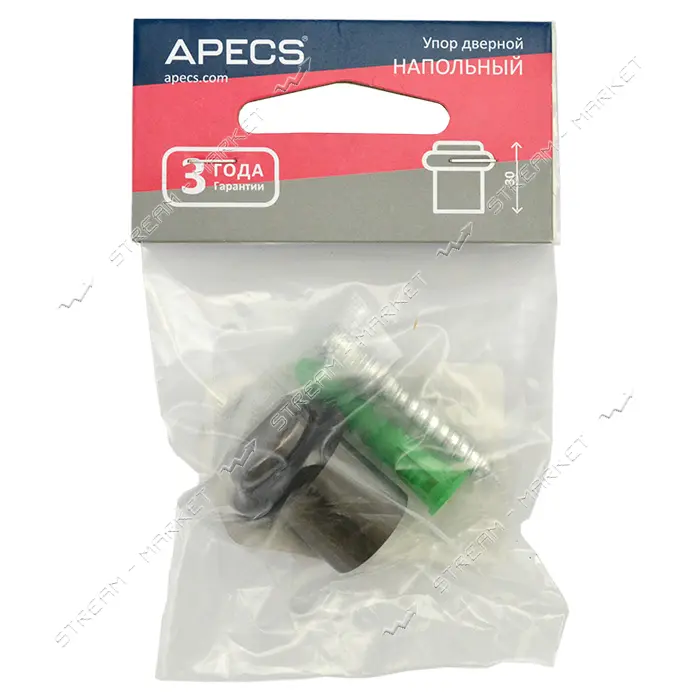 Упор дверной Apecs DS-0013- BN напольный высота 3см черный никель                                   
