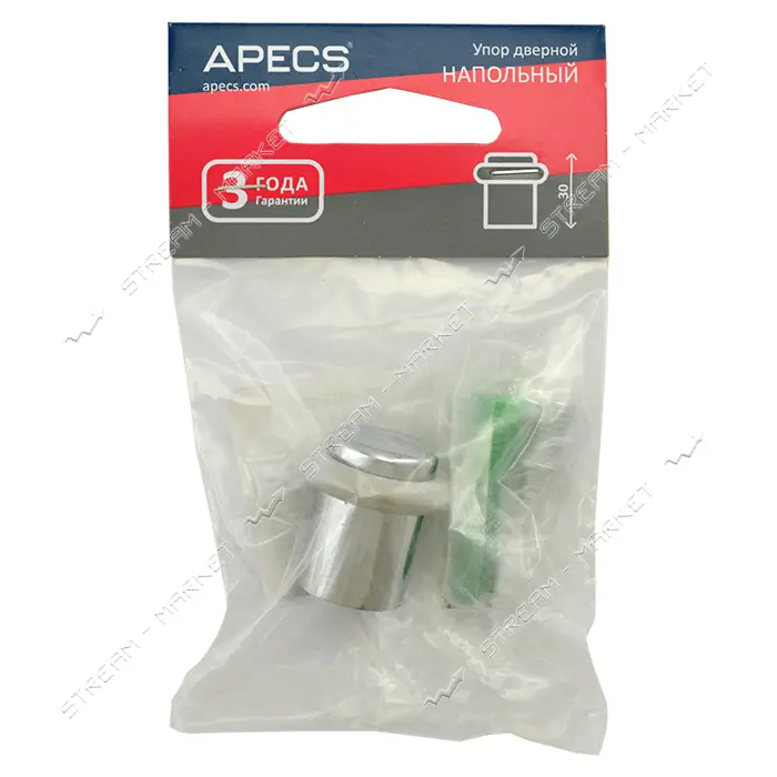 Упор дверной Apecs DS-0013- CR напольный высота 3см хром