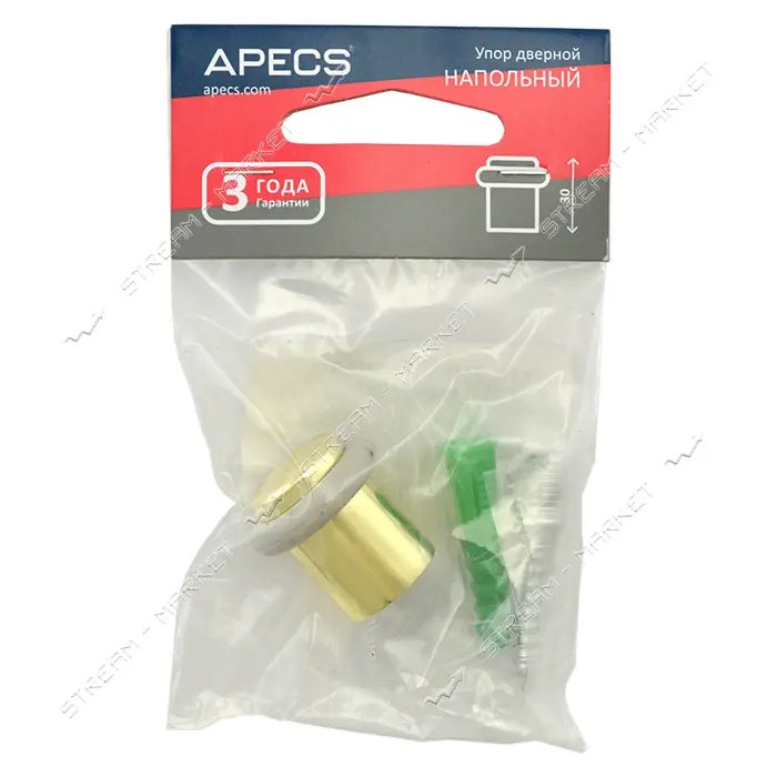 Упор дверной Apecs DS-0013- G напольный высота 3см золото