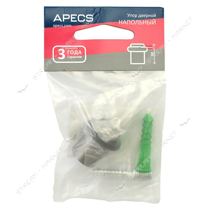 Упор дверной Apecs DS-0013- GRF напольный высота 3см графит