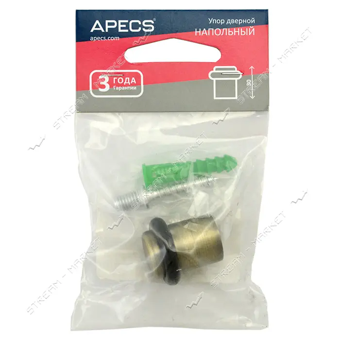 Упор дверной Apecs DS-0013- MB напольный высота 3см матовая бронза                                  