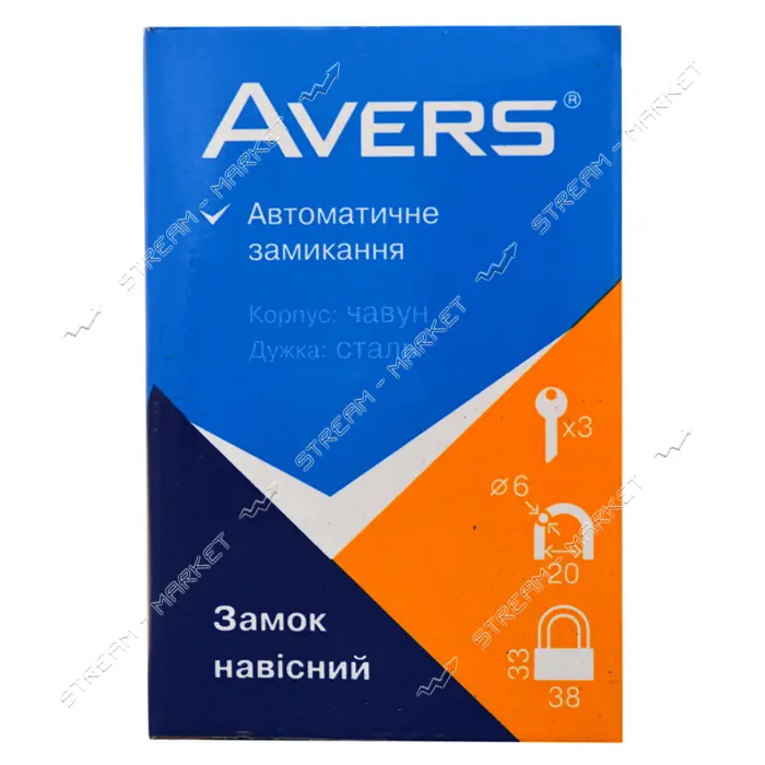 Замок навесной Avers PD-01-38                                                                       
