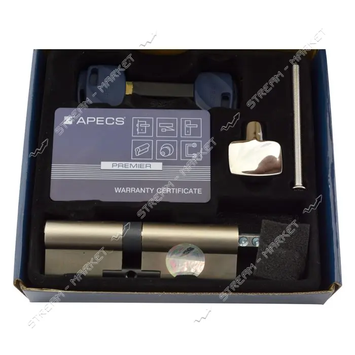 Секрет латунный Apecs Premier-XR 100-C15-Ni 45/55C лазерный ключ/поворот 5 ключей никель            