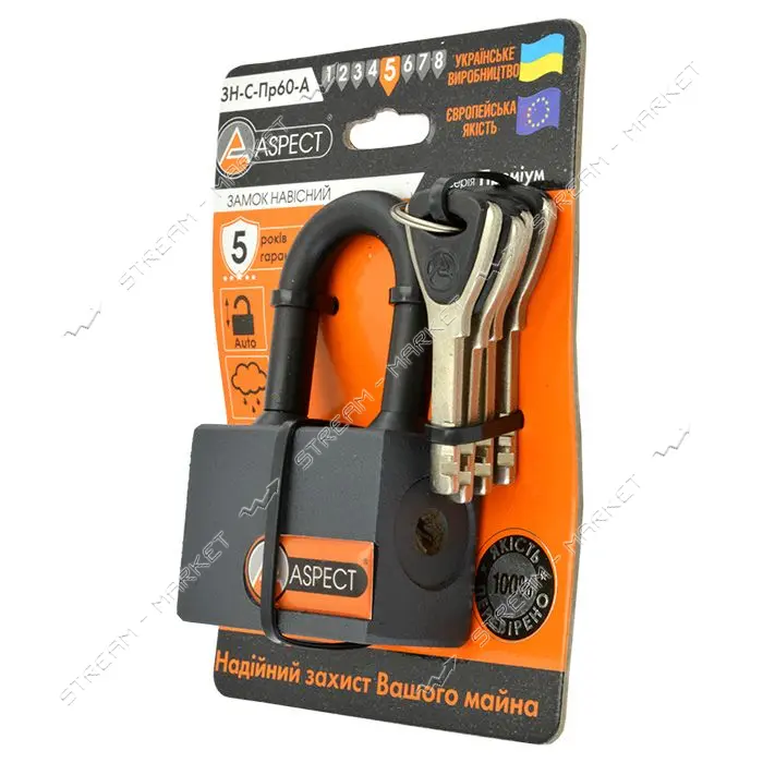 Замок навесной Aspect Premium ЗН-C-Пр60-А 4 ключа                                                   
