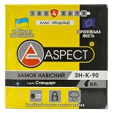 Замок навесной ASPECT ЗН-К-90 краб чугун 6 ключей                                                   