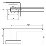 Ручка на розетках Code Deco H-22105-A-BLM матовая черная