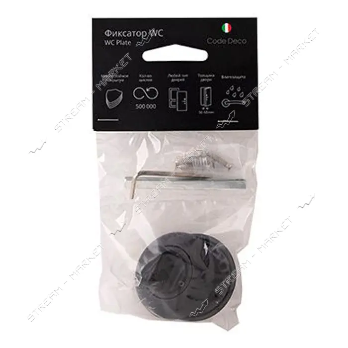 Фиксатор круглый Apecs Code Deko WC-1403-BLM матовый черный                                         
