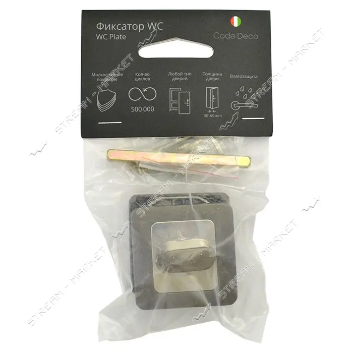 Фиксатор квадратный Apecs Code Deko WC-2207-GRF графит                                              
