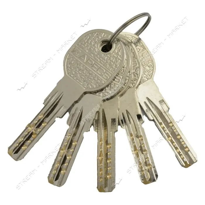 Секрет латунный Apecs Premier-QM-70-C- G 30/40С лазерный ключ/поворот 5 ключей золото               