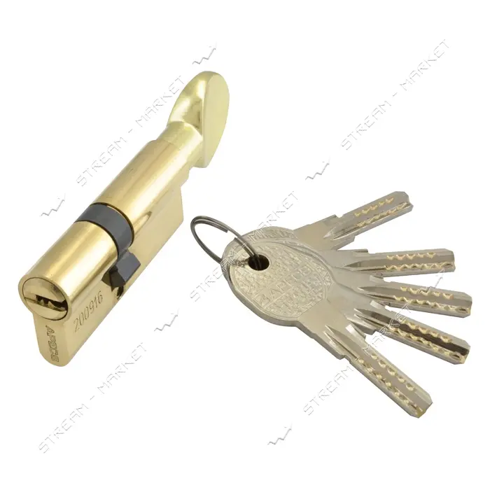 Секрет латунный Apecs Premier-QM-70-C- G 30/40С лазерный ключ/поворот 5 ключей золото               