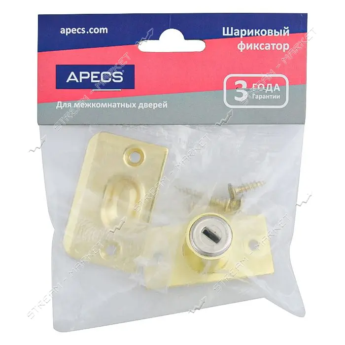 Фиксатор шариковый дверной Apecs R-0001-G золото