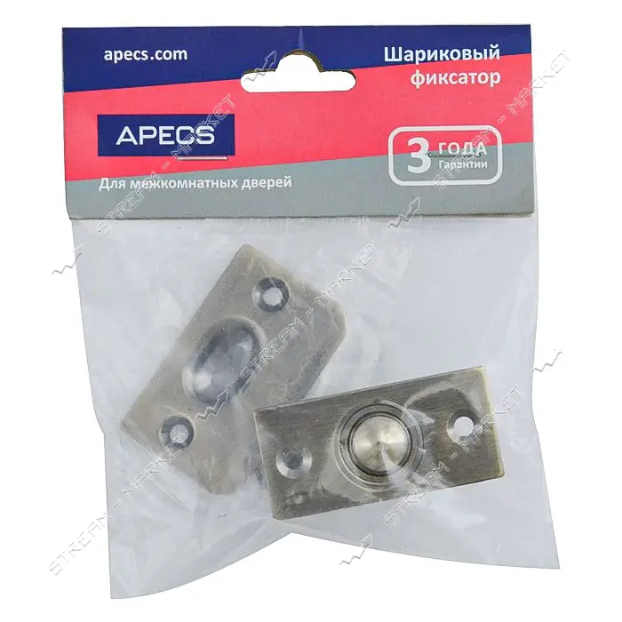 Фиксатор шариковый дверной Apecs R-0001-AB бронза                                                   