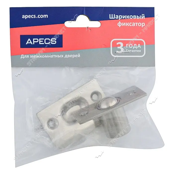 Фиксатор шариковый дверной Apecs R-0001-S сатин                                                     