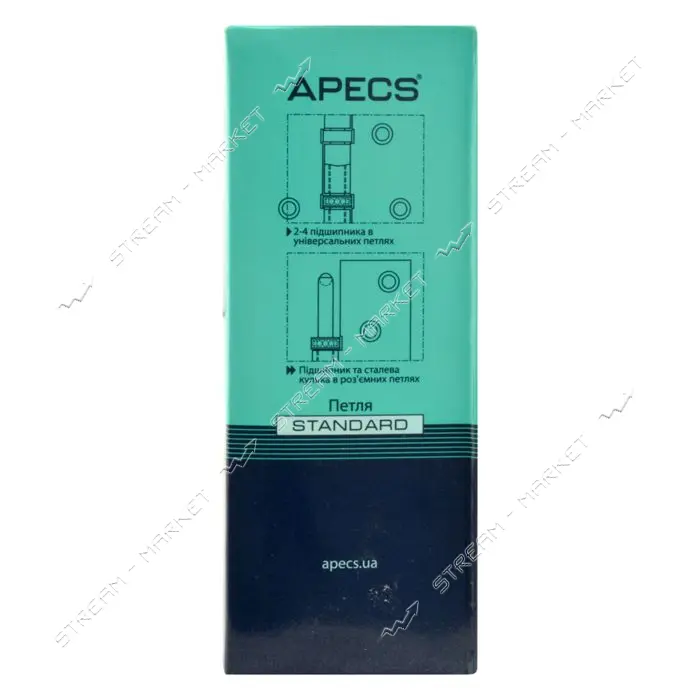 Петля стальная Apecs 100х75-B4-Steel-BLM черный матовый                                             