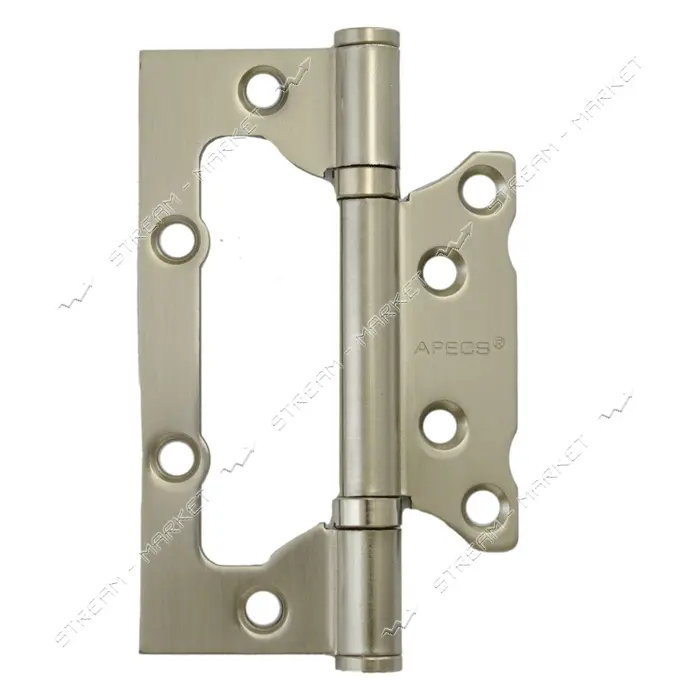 Петля накладная Apecs 100x63x2-B2-Steel-NIS бабочка узкая сатин
