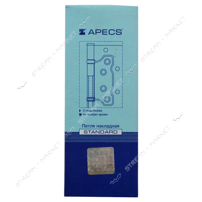 Петля накладная Apecs 100х75х2.5-B2-V2-Steel-NIS бабочка