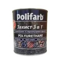 Грунт-эмаль Polifarb Защита 3в1 с молотковым эффектом 0.7л черная                                   