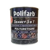 Грунт-эмаль Polifarb Защита 3в1 с молотковым эффектом 0.7л коричнево-шоколадная