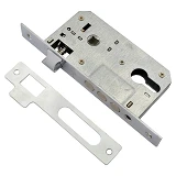 Корпус врезного замка YU-TL 6240-3R CP хром, межцентр 62мм
