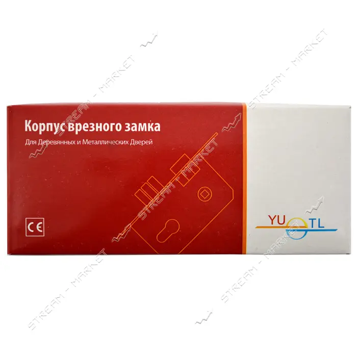 Корпус врезного замка YU-TL 6240-3R GP золото, межцентр 62мм