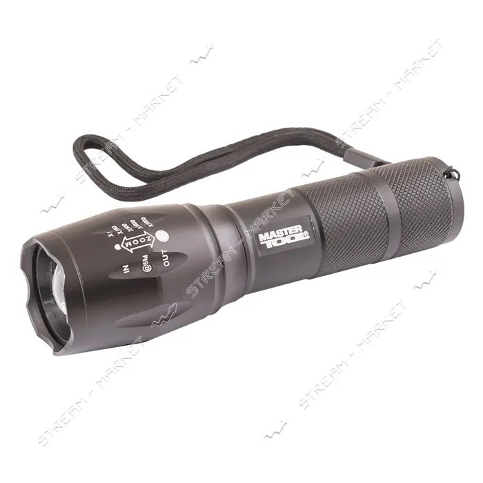 Фонарик с регулировкой фокуса Master-Tool 94-0819 5 режимов 130x38x28мм CREE XM-L T6 LED 3xAAA      