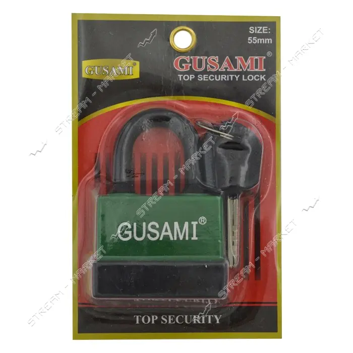 Замок навесной Gusami цветной 55мм ассорти