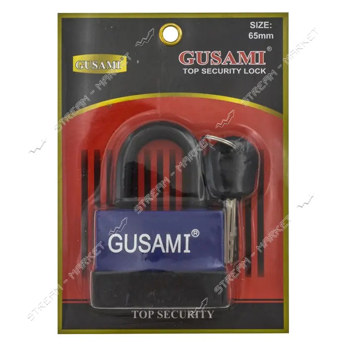 Замок навесной Gusami цветной 65мм ассорти